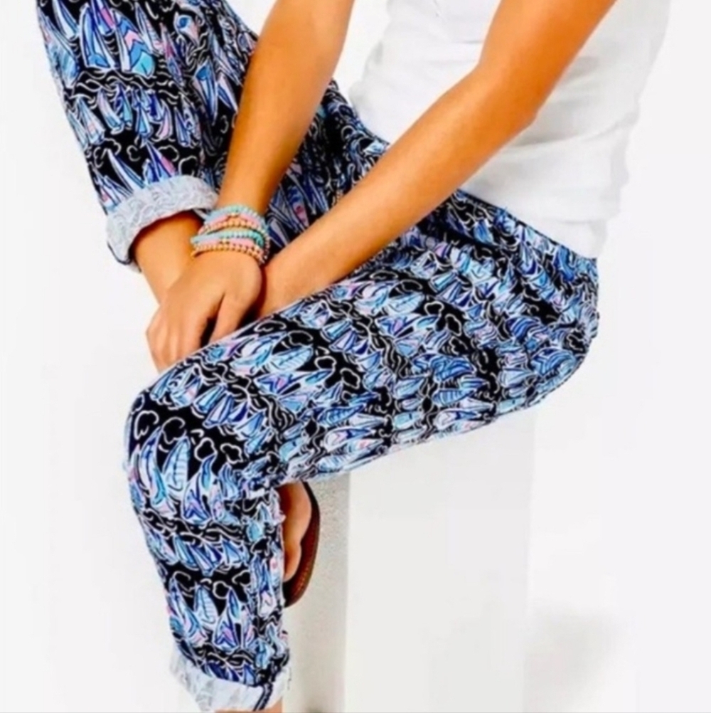 Lilly Pulitzer Taron Mid Rise Linen Pant Size Medium.